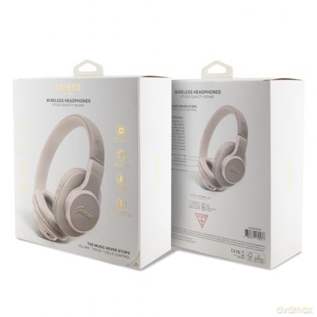 Słuchawki nauszne Guess 4G Script Bluetooth - różowe
