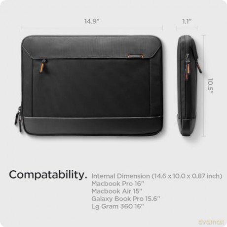 SPIGEN KLASDAN KD100 SLEEVE LAPTOP 15-16 BLACK