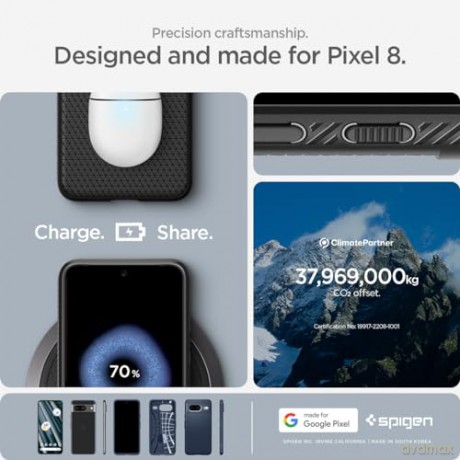 SPIGEN LIQUID AIR GOOGLE PIXEL 8 MATTE BLACK