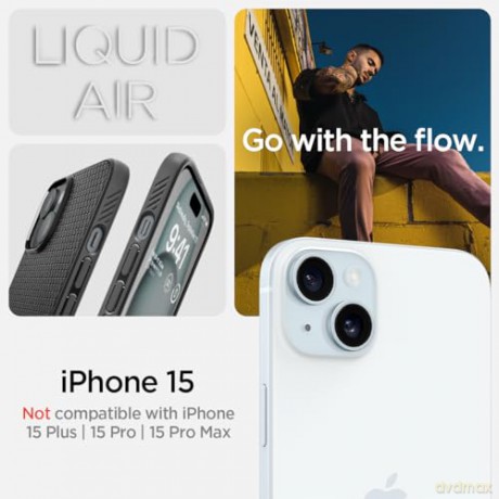 SPIGEN LIQUID AIR IPHONE 15 MATTE BLACK