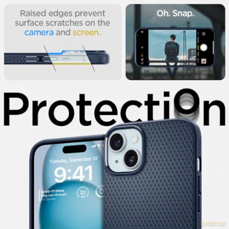 Spigen Liquid Air, navy blue - iPhone 15 Plus
