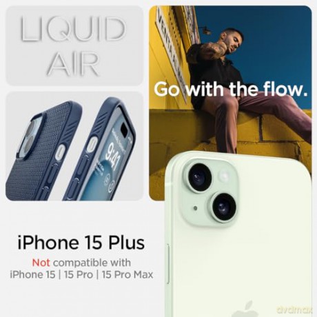 Spigen Liquid Air, navy blue - iPhone 15 Plus