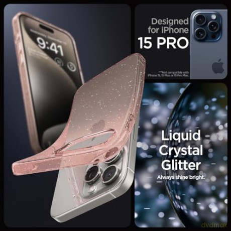 Spigen Liquid Crystal Glitter, rose quartz - iPhone 15 Pro