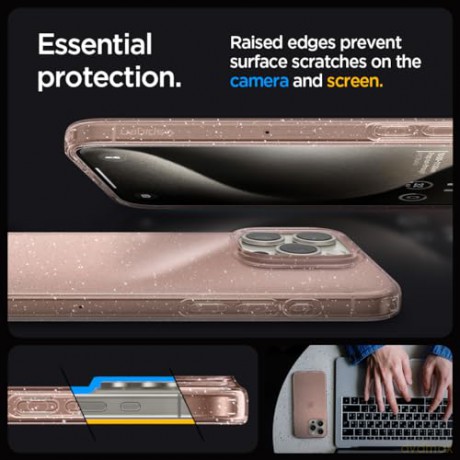 Spigen Liquid Crystal Glitter, rose quartz - iPhone 15 Pro Max