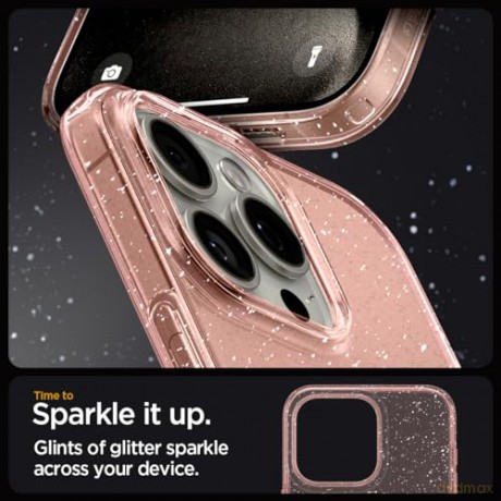 Spigen Liquid Crystal Glitter, rose quartz - iPhone 15 Pro Max