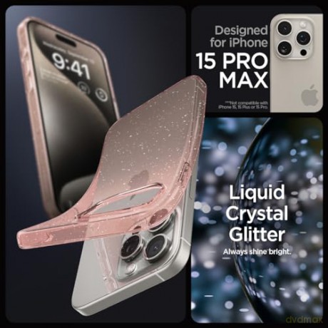 Spigen Liquid Crystal Glitter, rose quartz - iPhone 15 Pro Max