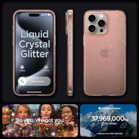 Spigen Liquid Crystal Glitter, rose quartz - iPhone 15 Pro Max