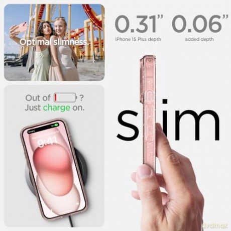 SPIGEN LIQUID CRYSTAL IPHONE 15 PLUS GLITTER CRYSTAL ROSE