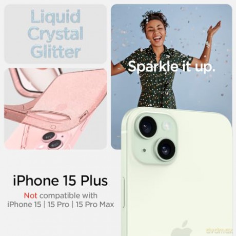 SPIGEN LIQUID CRYSTAL IPHONE 15 PLUS GLITTER CRYSTAL ROSE