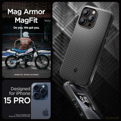 SPIGEN MAG ARMOR MAGSAFE IPHONE 15 PRO MATTE BLACK