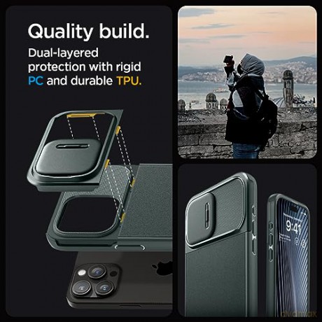 SPIGEN OPTIK ARMOR MAG MAGSAFE IPHONE 15 PRO ABYSS GREEN