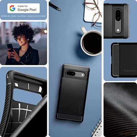 SPIGEN RUGGED ARMOR GOOGLE PIXEL 7A MATTE BLACK