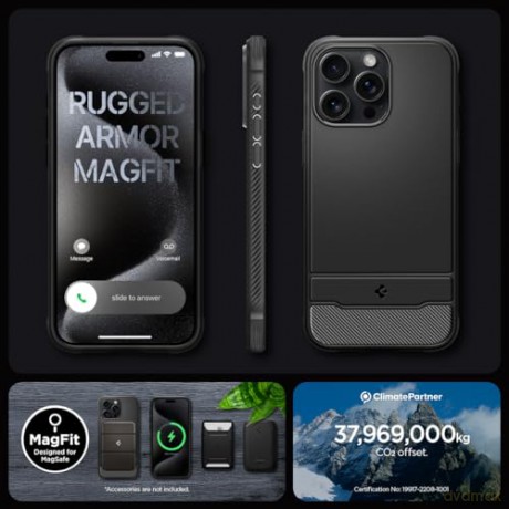 SPIGEN RUGGED ARMOR MAG MAGSAFE IPHONE 15 PRO MATTE BLACK