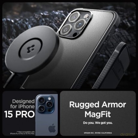 SPIGEN RUGGED ARMOR MAG MAGSAFE IPHONE 15 PRO MATTE BLACK