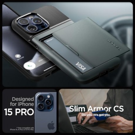 Spigen Slim Armor CS, abyss green - iPhone 15 Pro