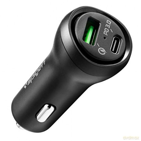 SPIGEN STEADIBOOST F31QC 2-PORT CAR CHARGER PD27W/QC3.0 BLACK