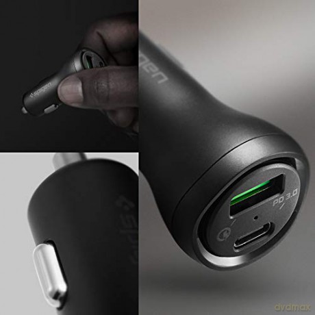 SPIGEN STEADIBOOST F31QC 2-PORT CAR CHARGER PD27W/QC3.0 BLACK