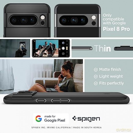 SPIGEN THIN FIT GOOGLE PIXEL 8 PRO BLACK