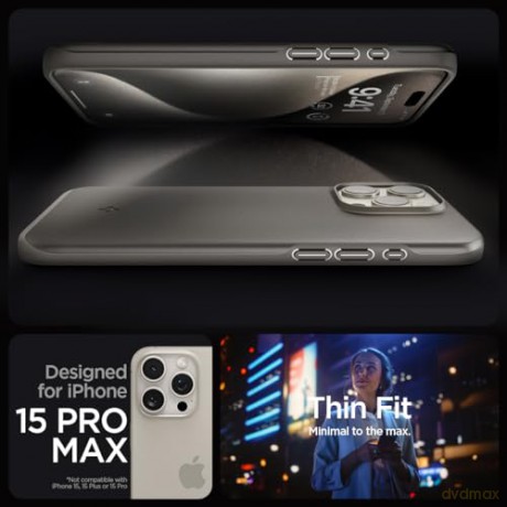 Spigen Thin Fit, gunmetal - iPhone 15 Pro Max