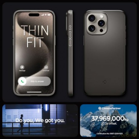 Spigen Thin Fit, gunmetal - iPhone 15 Pro Max