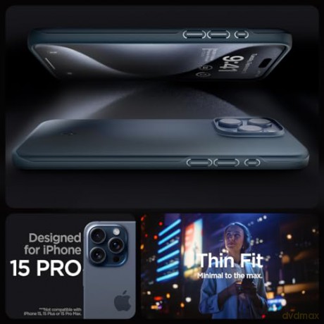 Spigen Thin Fit, metal slate - iPhone 15 Pro