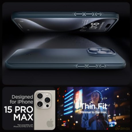 Spigen Thin Fit, metal slate - iPhone 15 Pro Max