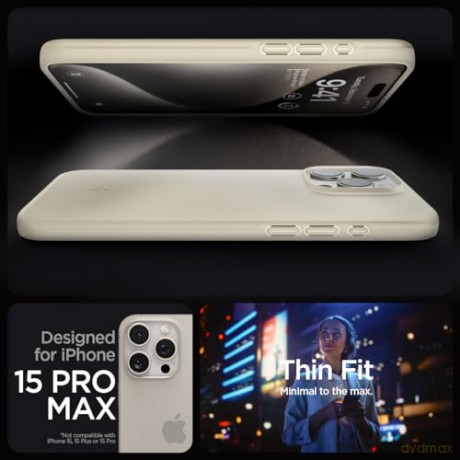 Spigen Thin Fit, mute beige - iPhone 15 Pro Max