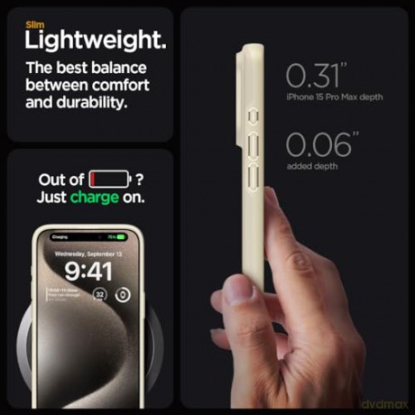 Spigen Thin Fit, mute beige - iPhone 15 Pro Max