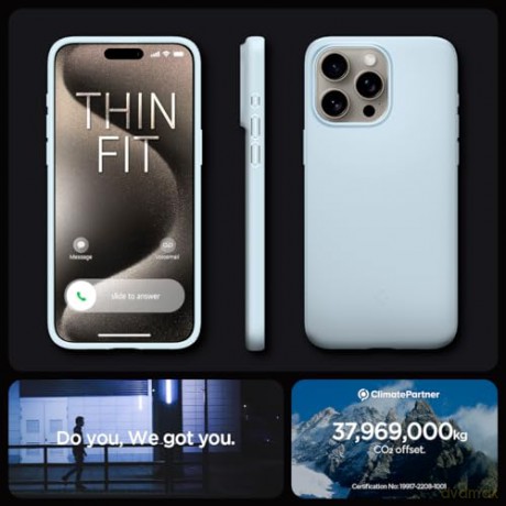 Spigen Thin Fit, mute blue - iPhone 15 Pro