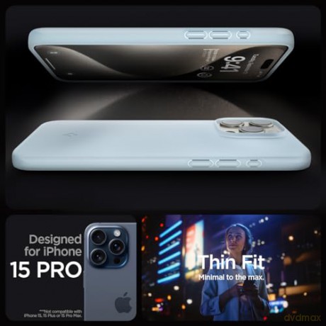Spigen Thin Fit, mute blue - iPhone 15 Pro