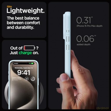 Spigen Thin Fit, mute blue - iPhone 15 Pro Max