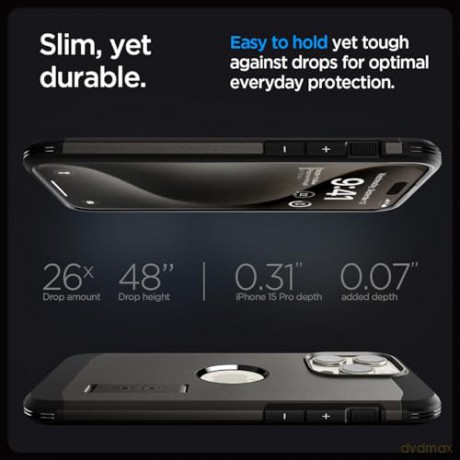 Spigen Tough Armor MagSafe, gunmetal - iPhone 15 Pro
