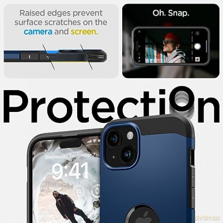 Spigen Tough Armor MagSafe, navy blue - iPhone 15 Plus