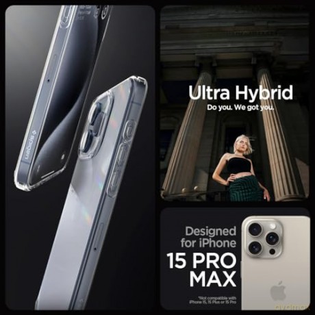 SPIGEN ULTRA HYBRID IPHONE 15 PRO MAX CRYSTAL CLEAR