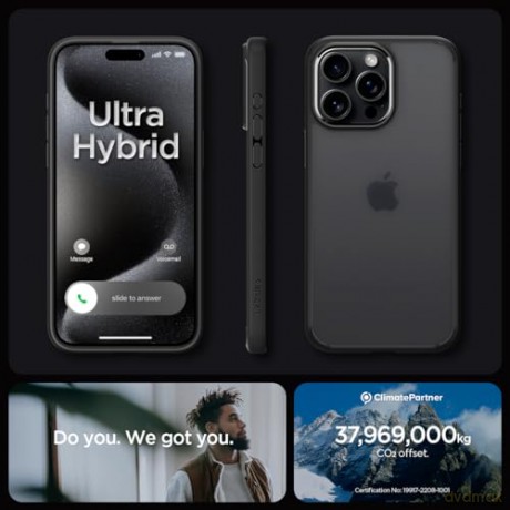 SPIGEN ULTRA HYBRID IPHONE 15 PRO MAX FROST BLACK