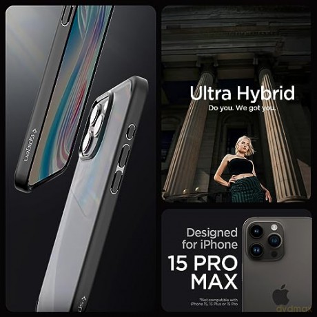 SPIGEN ULTRA HYBRID IPHONE 15 PRO MAX FROST BLACK