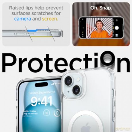 Spigen Ultra Hybrid S MagSafe, crystal clear - iPhone 15 Plus
