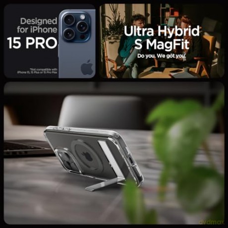 Spigen Ultra Hybrid S MagSafe, graphite - iPhone 15 Pro