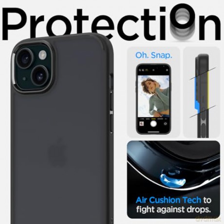 Spigen Ultra Hybrid, frost black - iPhone 15 Plus