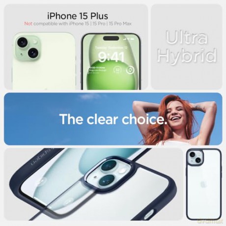 Spigen Ultra Hybrid, navy blue - iPhone 15 Plus