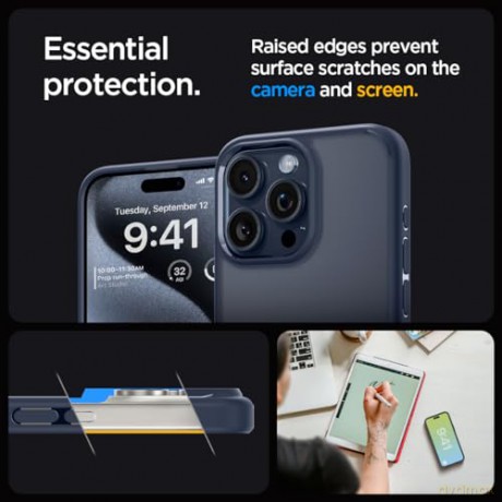 Spigen Ultra Hybrid, navy blue - iPhone 15 Pro