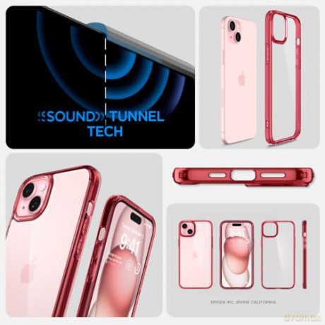 Spigen Ultra Hybrid, red crystal - iPhone 15