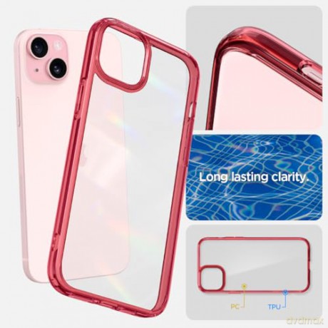 Spigen Ultra Hybrid, red crystal - iPhone 15