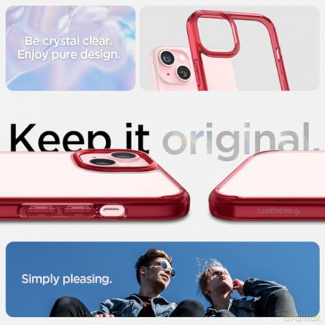 Spigen Ultra Hybrid, red crystal - iPhone 15 Plus