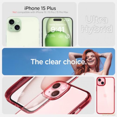 Spigen Ultra Hybrid, red crystal - iPhone 15 Plus