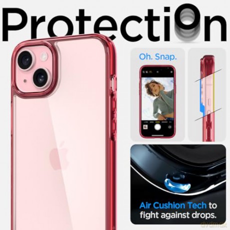 Spigen Ultra Hybrid, red crystal - iPhone 15 Plus
