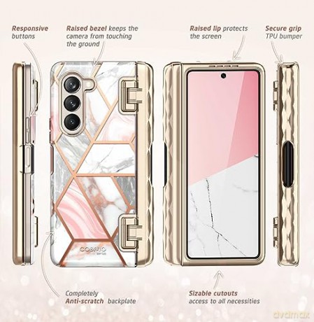 SUPCASE COSMO PEN GALAXY Z FOLD 5 MARBLE PINK