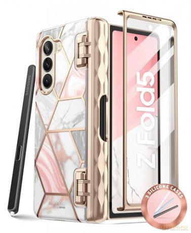 SUPCASE COSMO PEN GALAXY Z FOLD 5 MARBLE PINK