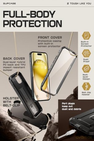 SUPCASE UNICORN BEETLE PRO IPHONE 15 BLACK