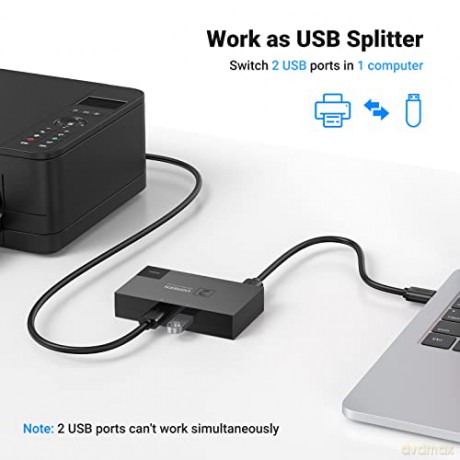 Switch przełącznik dwukierunkowy USB 3.0 Ugreen CM618 - czarny